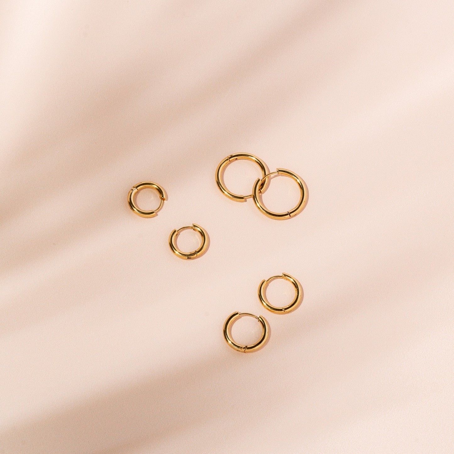Damen Creolen gold Edelstahl 3 Größen wasserfest hypoallergen