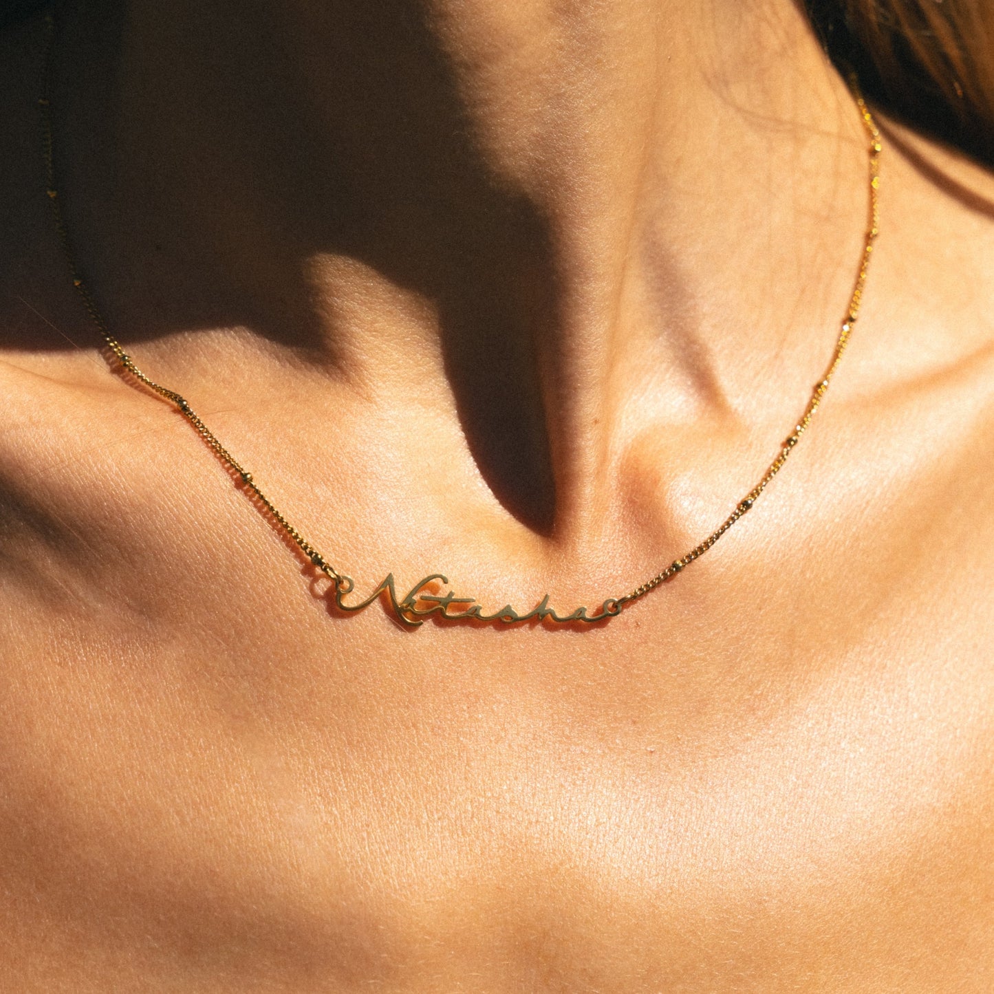 Damen Namens Halskette Gold personalisiert wasserfest Beaded Chain