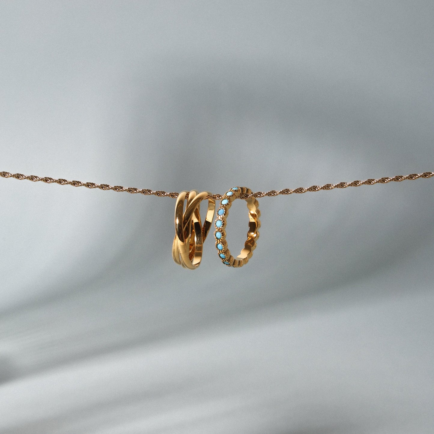Damen Ring Gold 3 Bänder wasserfest hypoallergen