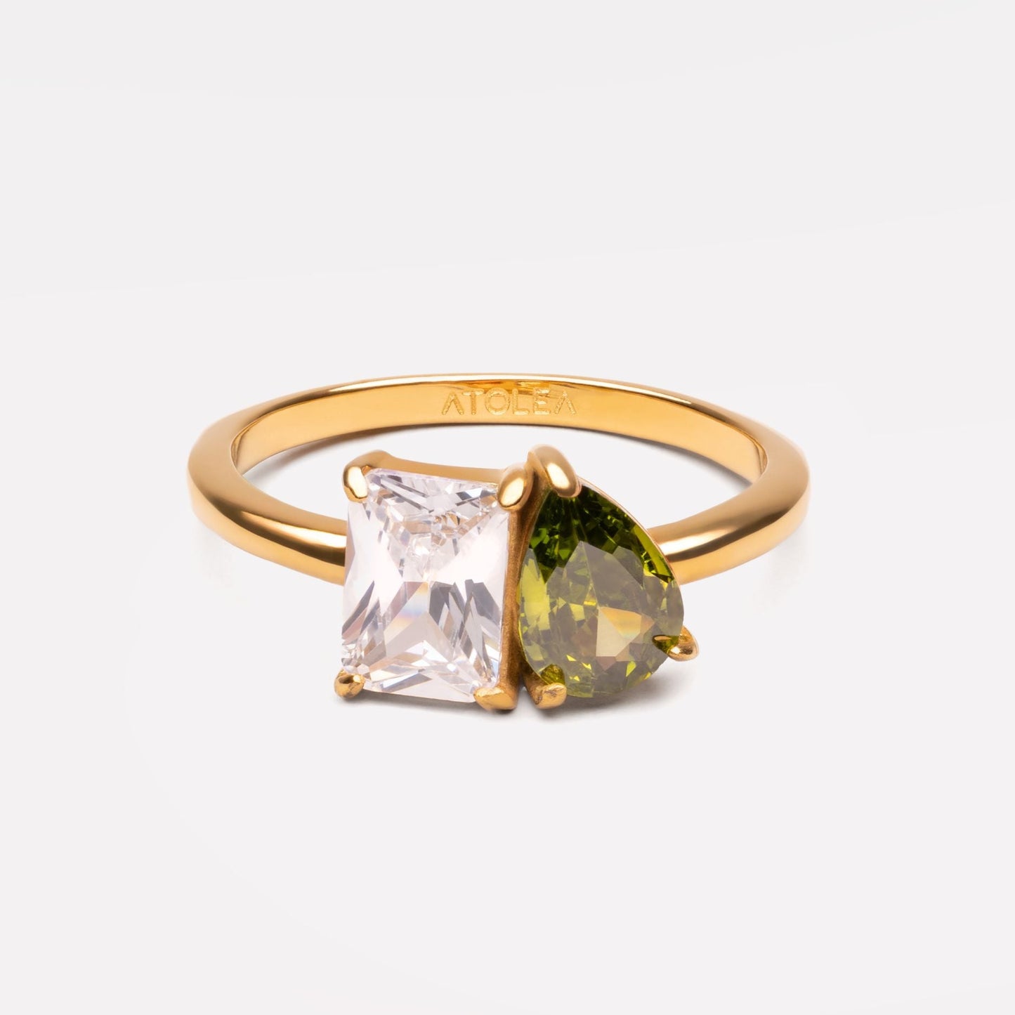 Damen personalisierter Geburtsstein Ring gold Zirkonia Edelstahl
