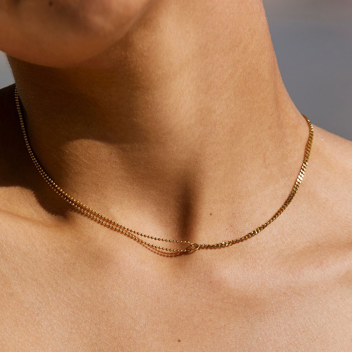 Damen Choker Halskette Gold Gliederkette verstellbar wasserdicht hypoallergen