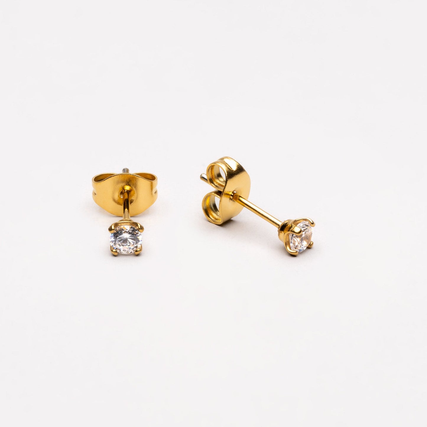 Damen Zirkonia Ohrstecker gold Edelstahl wasserfest hypoallergen