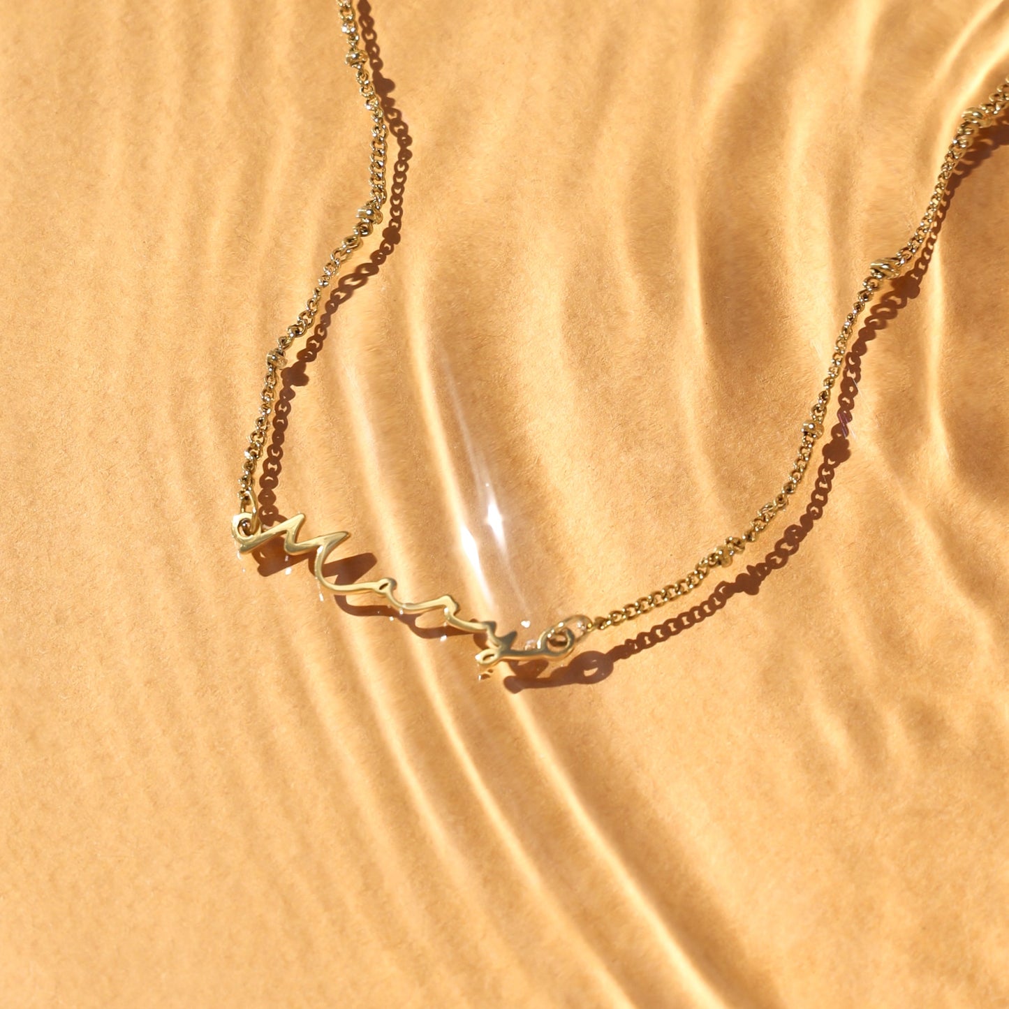 Damen Namens Halskette Gold personalisiert wasserfest Beaded Chain