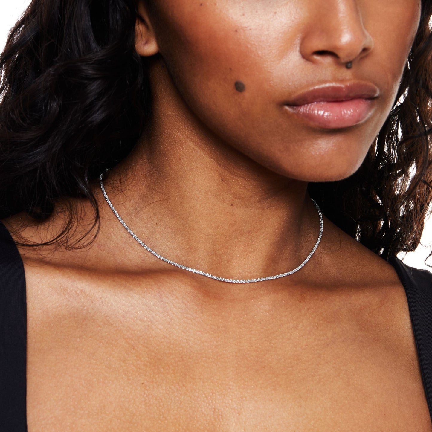 Damen Halskette Gold filigrane Gliederkette verstellbar wasserdicht hypoallergen