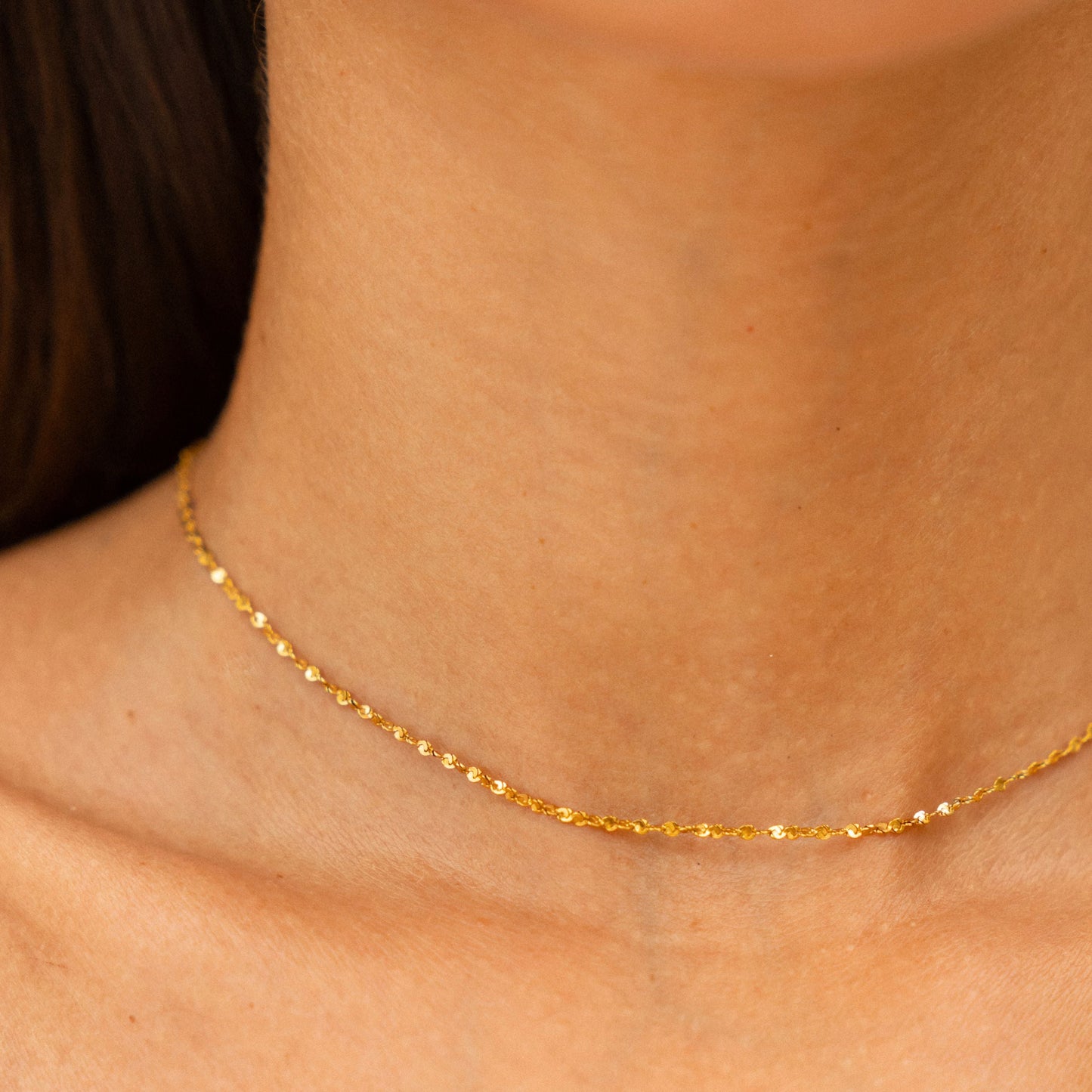 Damen Gold Choker wasserfest mit gedrehter Swirl Kette