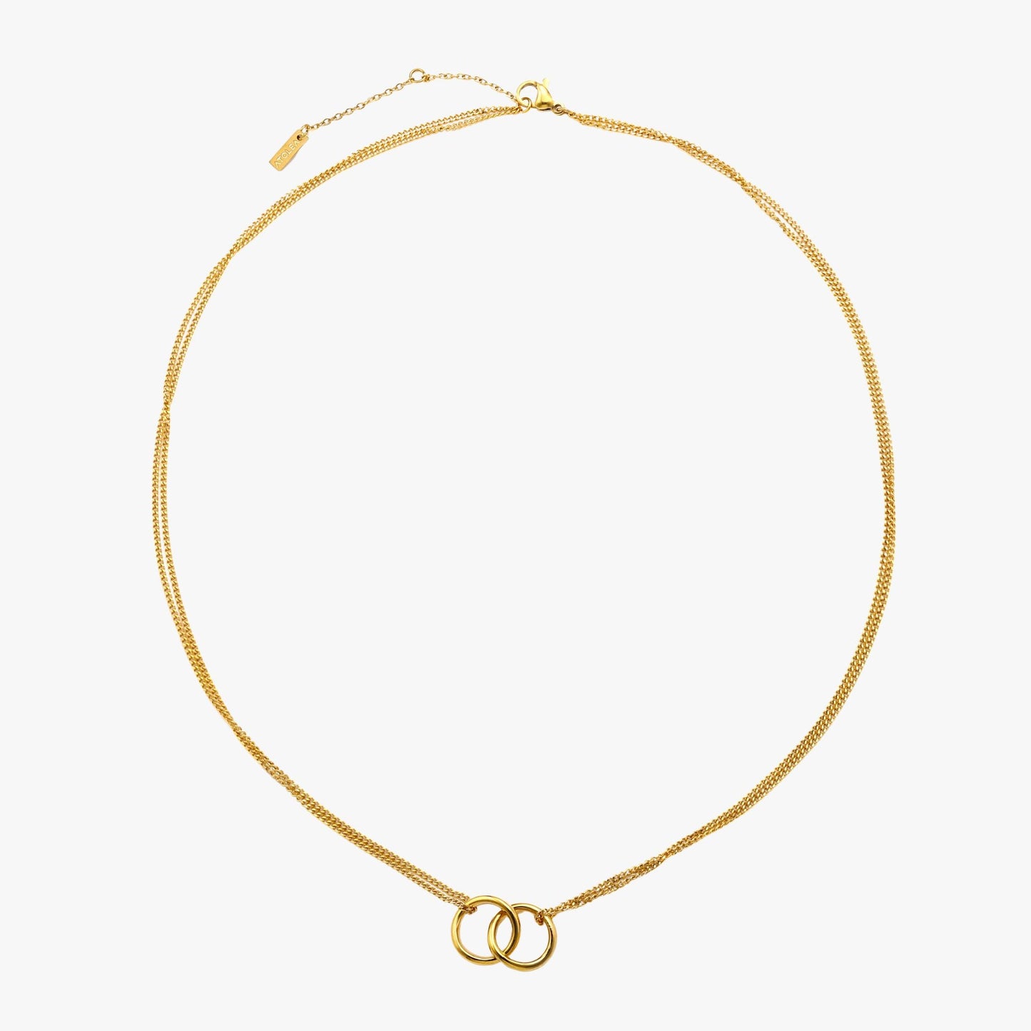 Damen Halskette Gold Kreis Anhänger Infinity Design wasserdicht hypoallergen