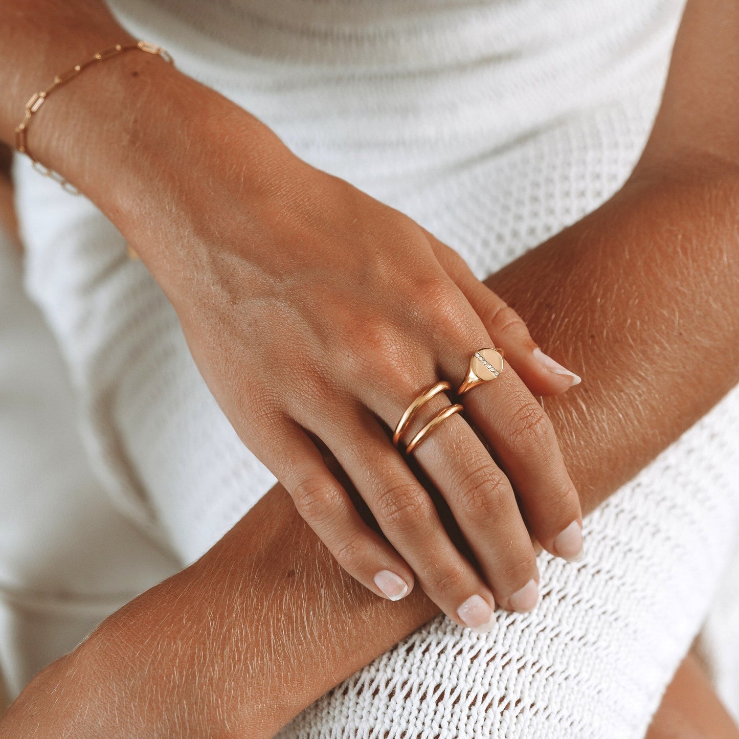 Damen Statement Ring Gold wasserdicht hypoallergen für Alltag und Freizeit