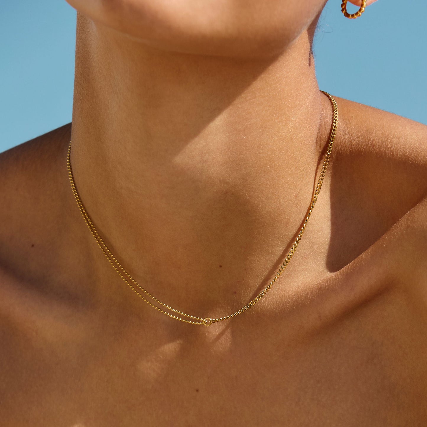 Damen Choker Halskette Gold Gliederkette verstellbar wasserdicht hypoallergen