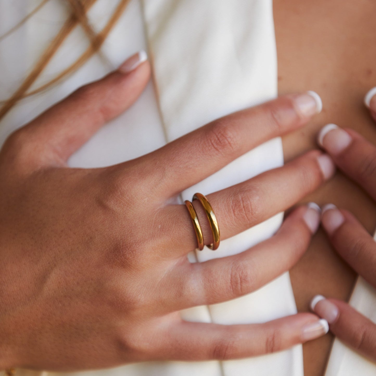 Damen Statement Ring Gold wasserdicht hypoallergen für Alltag und Freizeit