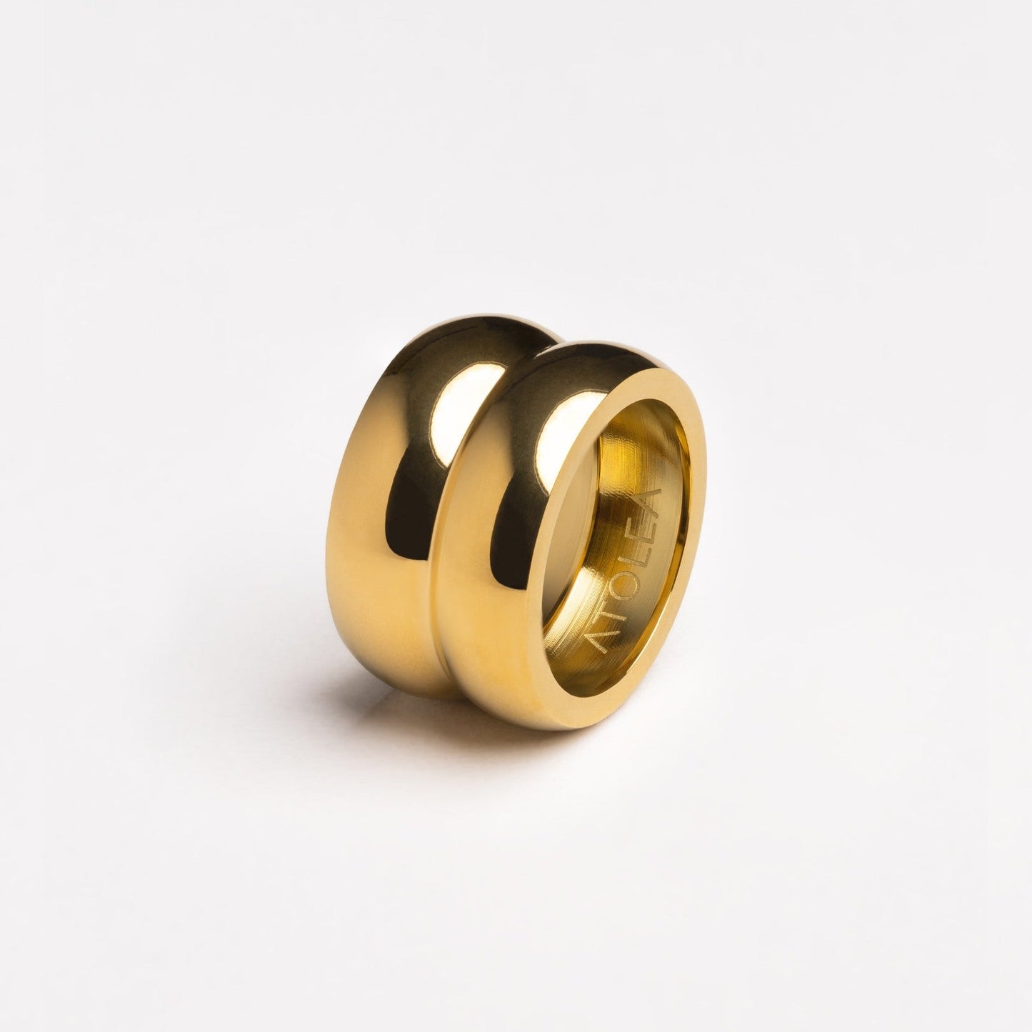 Damen Ring Gold Doppel Chunky wasserfest hypoallergen