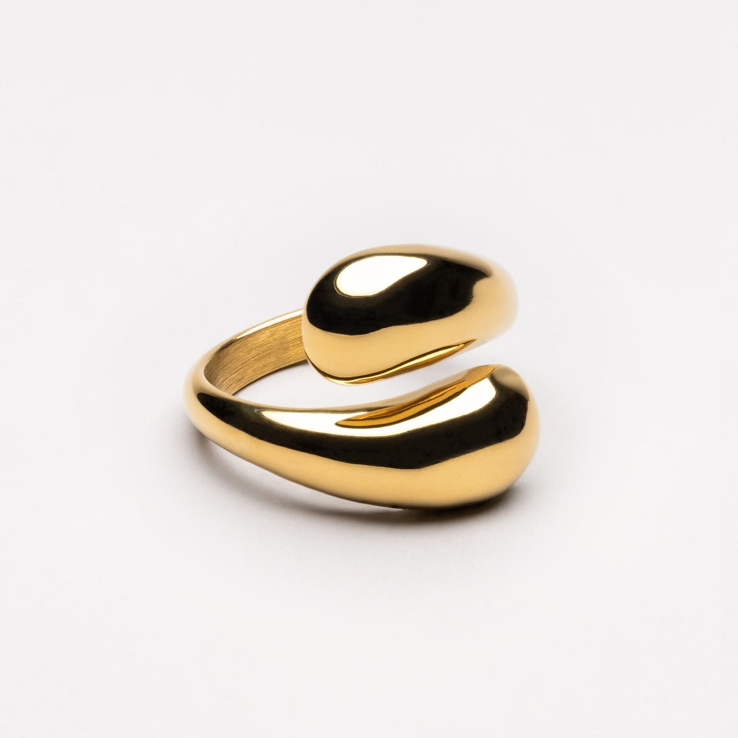 Damen Ring Gold Double Twist wasserfest hypoallergen