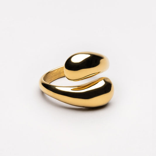 Damen Ring Gold Double Twist wasserfest hypoallergen