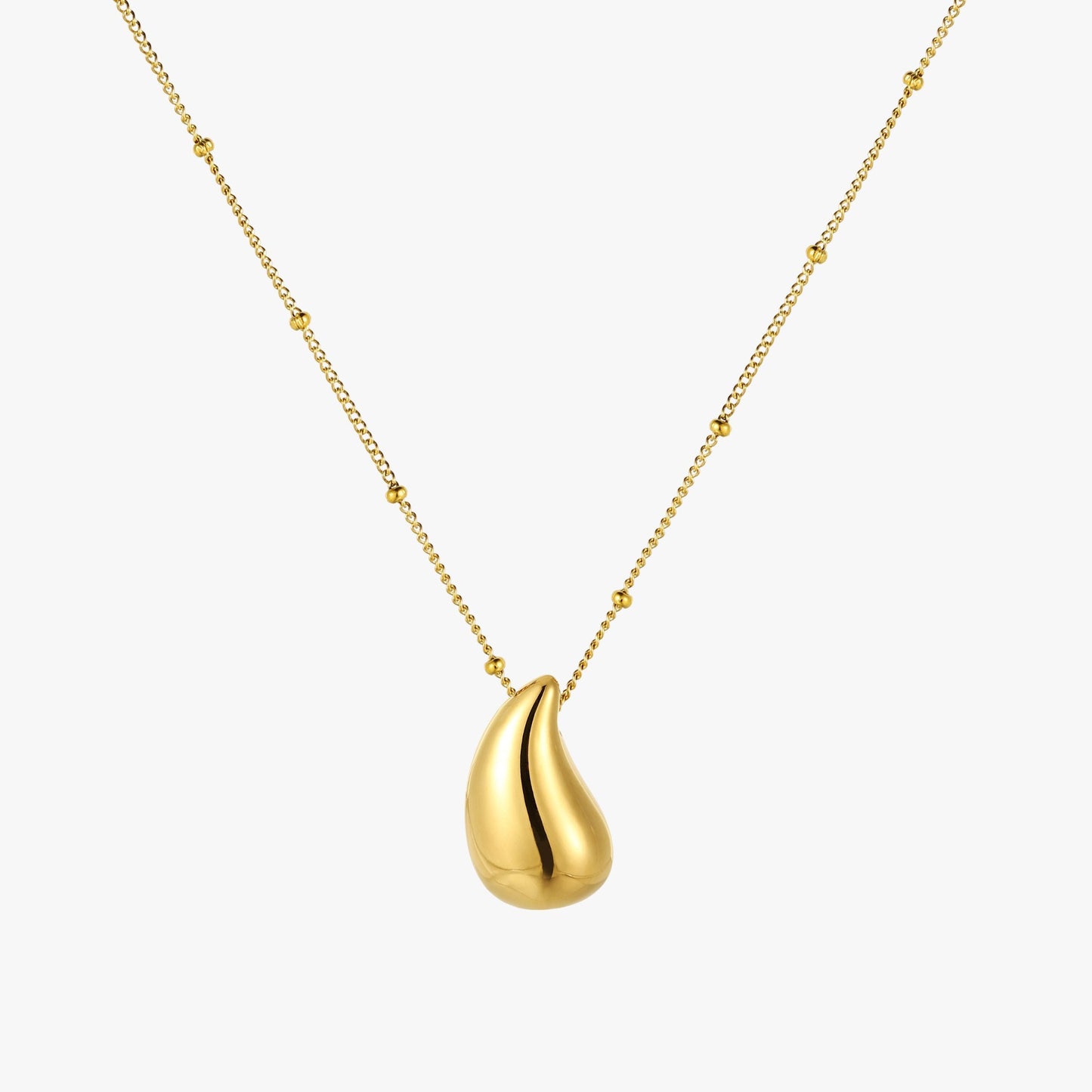 Damen Tropfen Halskette Gold wasserfest hypoallergen Edelstahl Anhänger