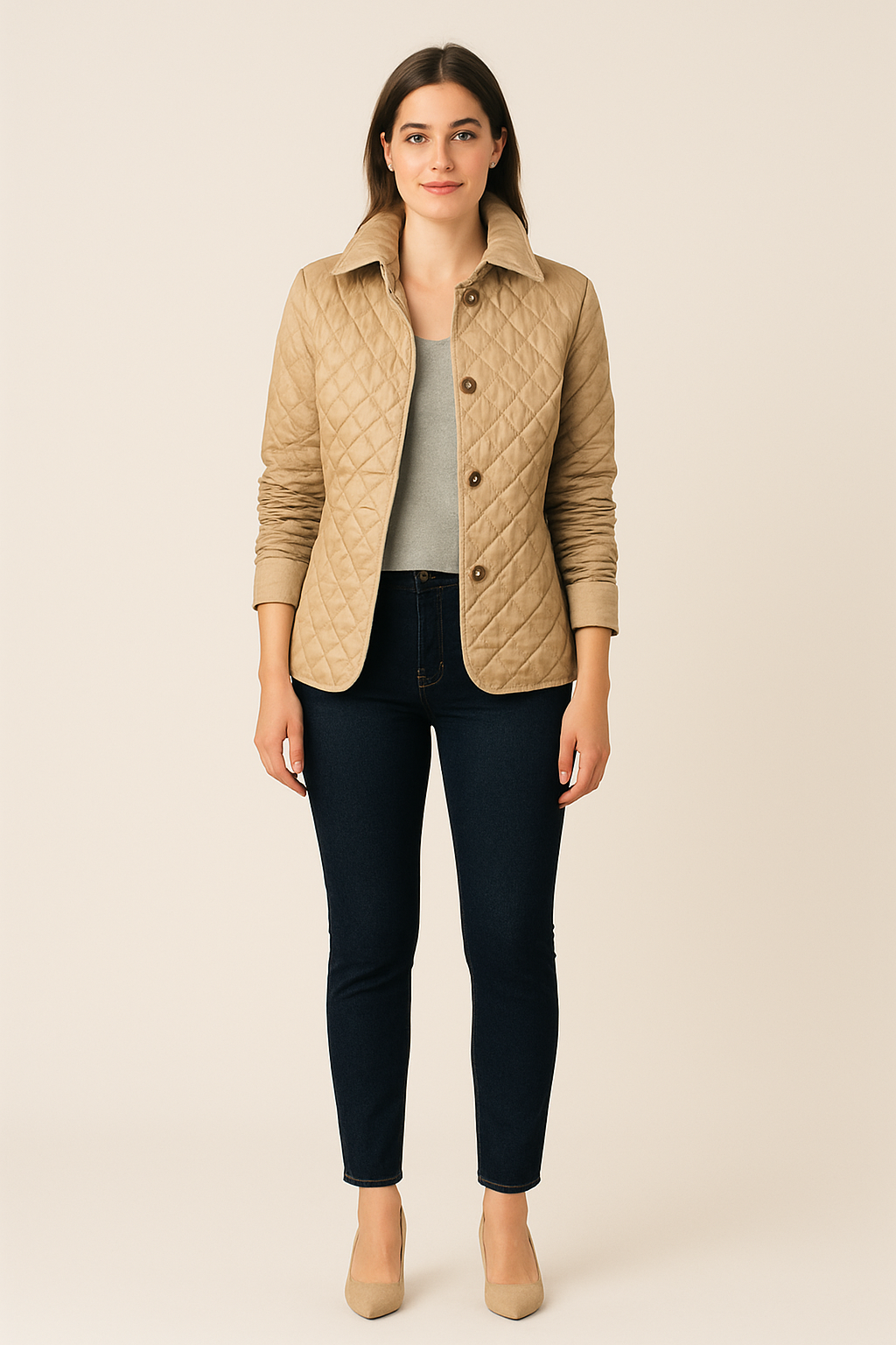 HERBERGER | Damen Jacke gesteppt mit Knöpfen für die Übergangszeit