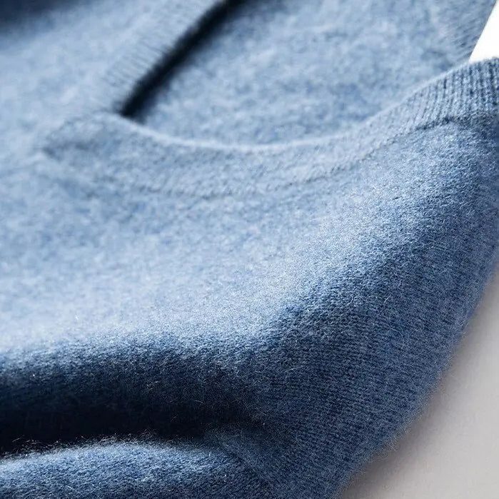 V-Ausschnitt Strickpullover aus Wolle