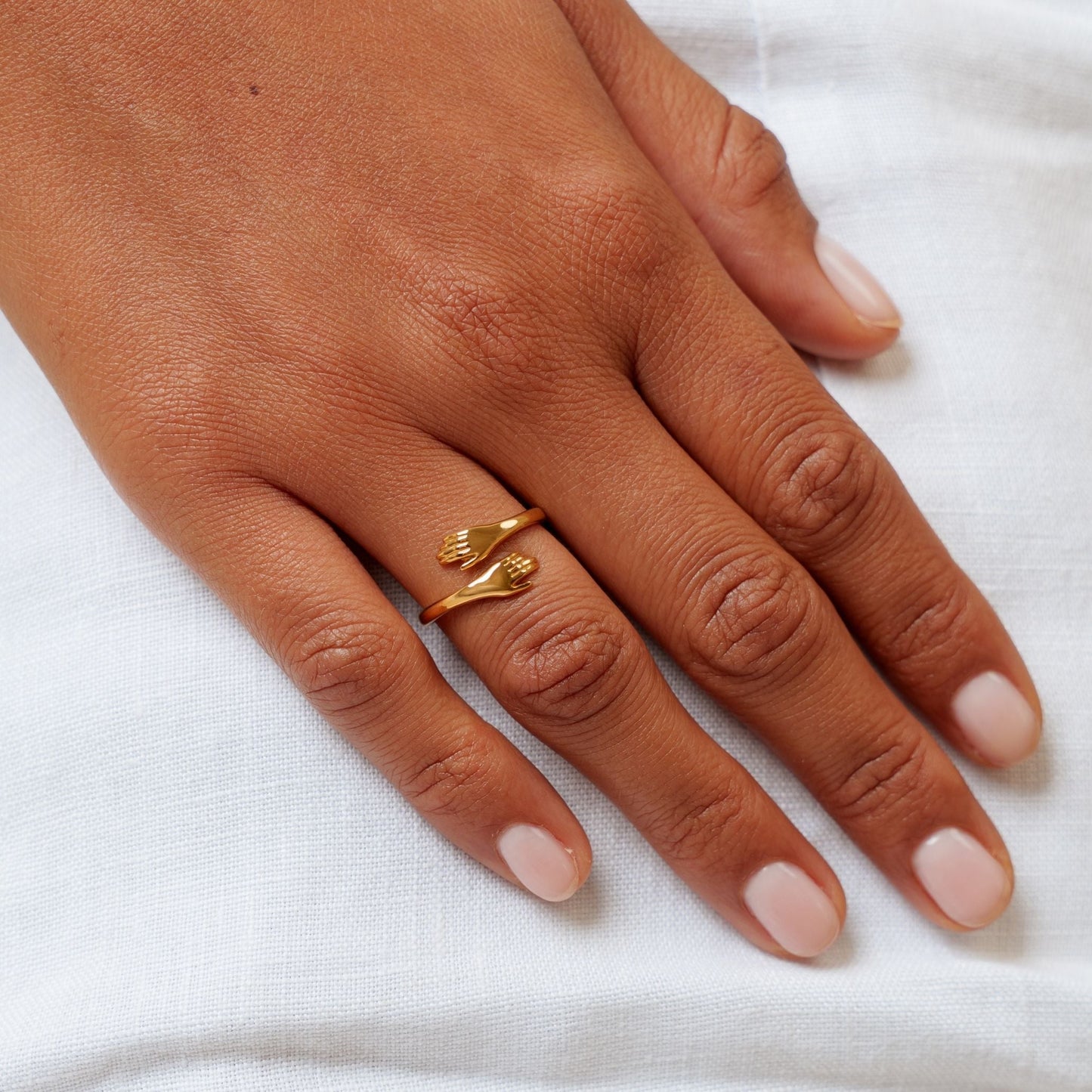 Damen Ring Gold verstellbar offenes Wrap-Design wasserfest hypoallergen