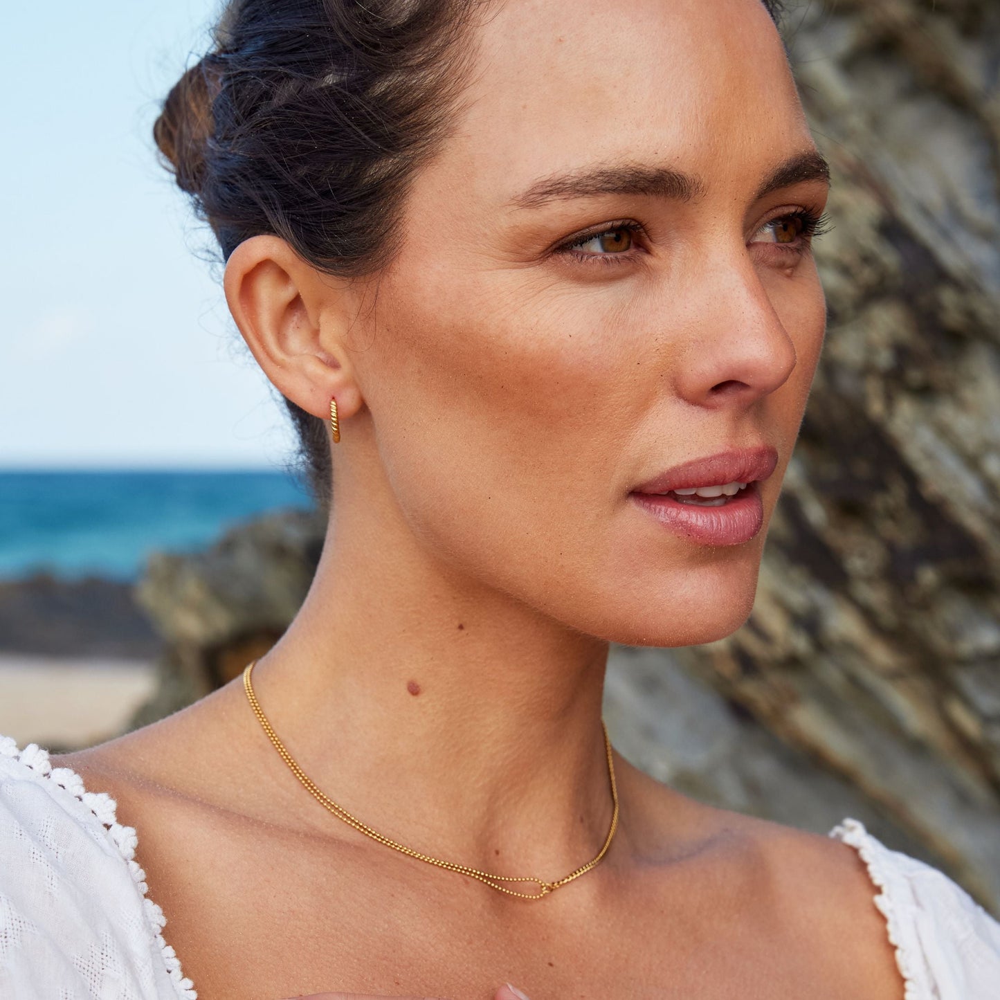 Damen Choker Halskette Gold Gliederkette verstellbar wasserdicht hypoallergen