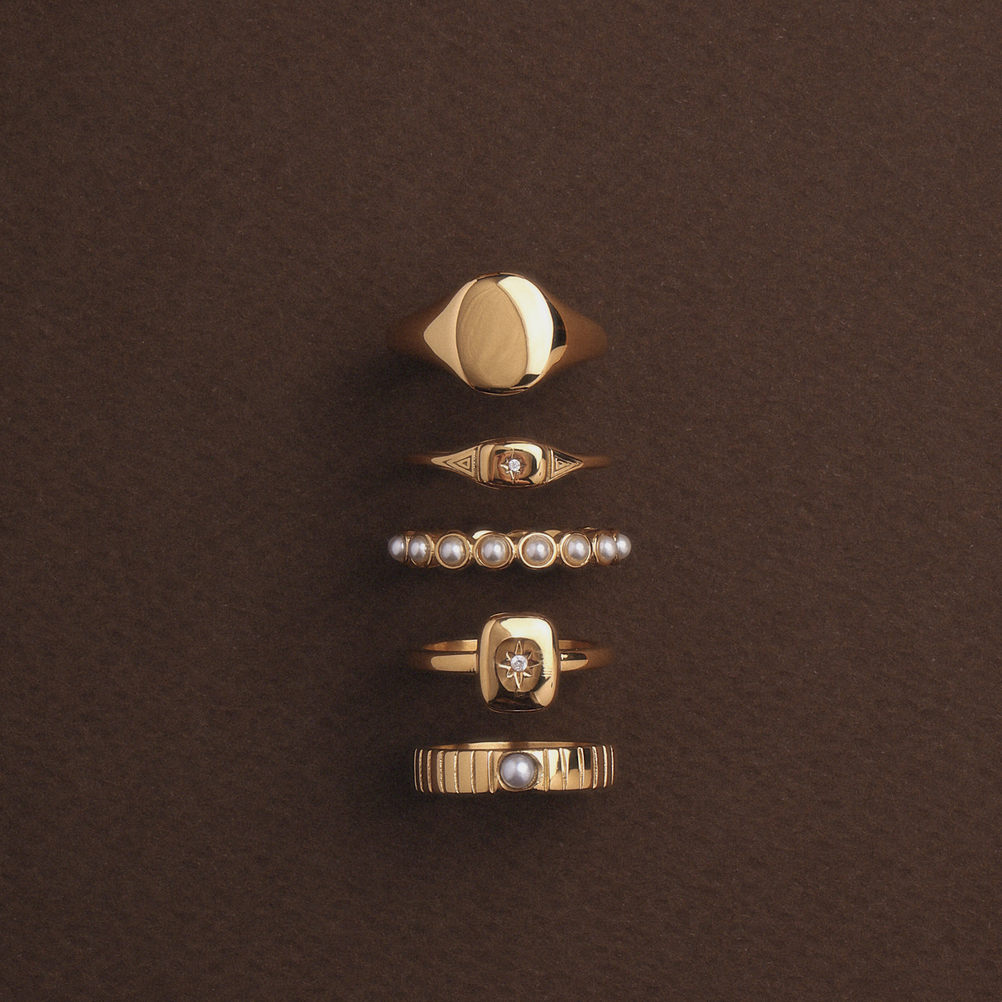 Damen Siegelring gold oval poliert wasserfest hypoallergen