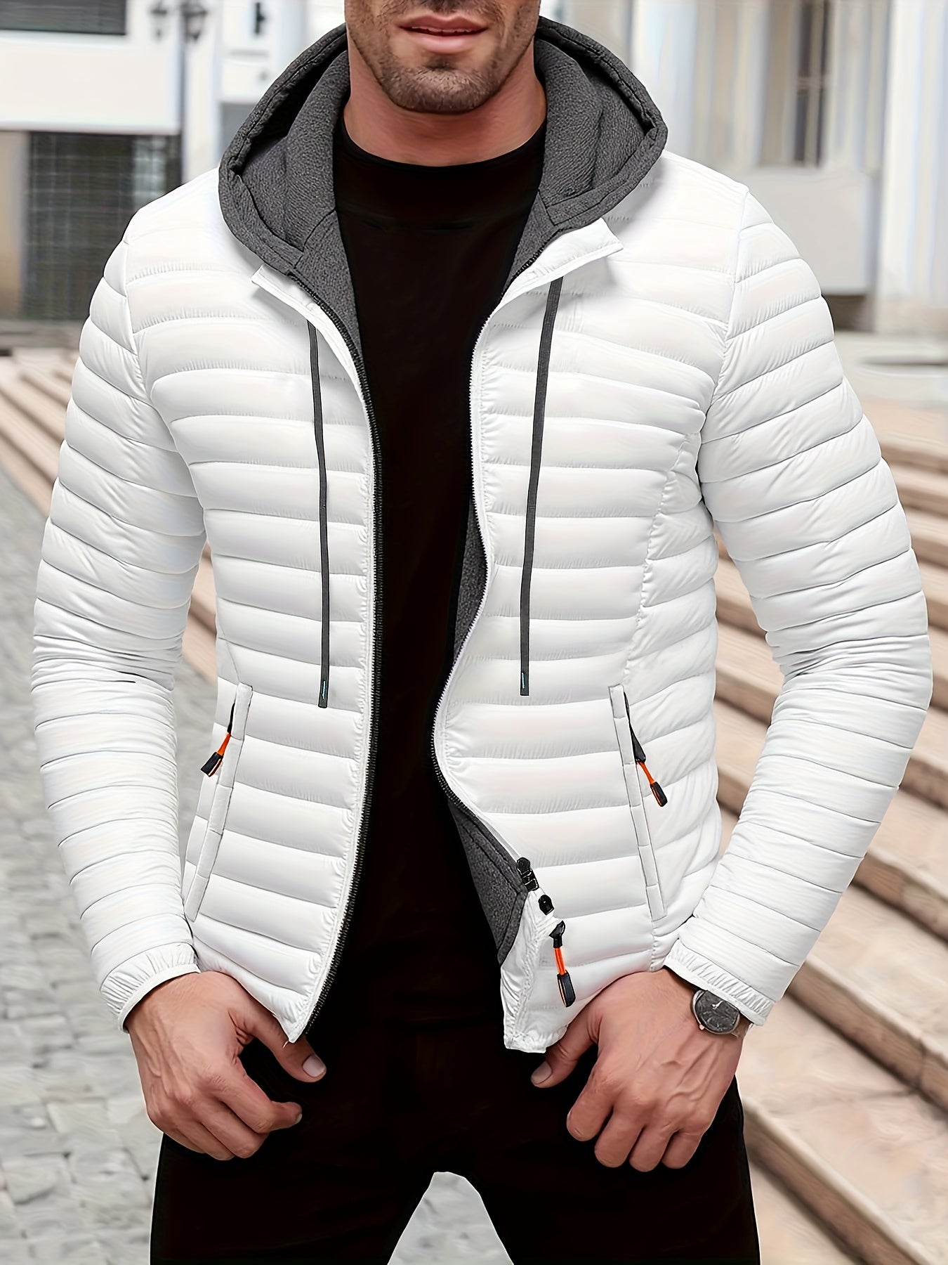 Dielmar™ Gesteppte Kapuzenjacke Mit Frontreissverschluss