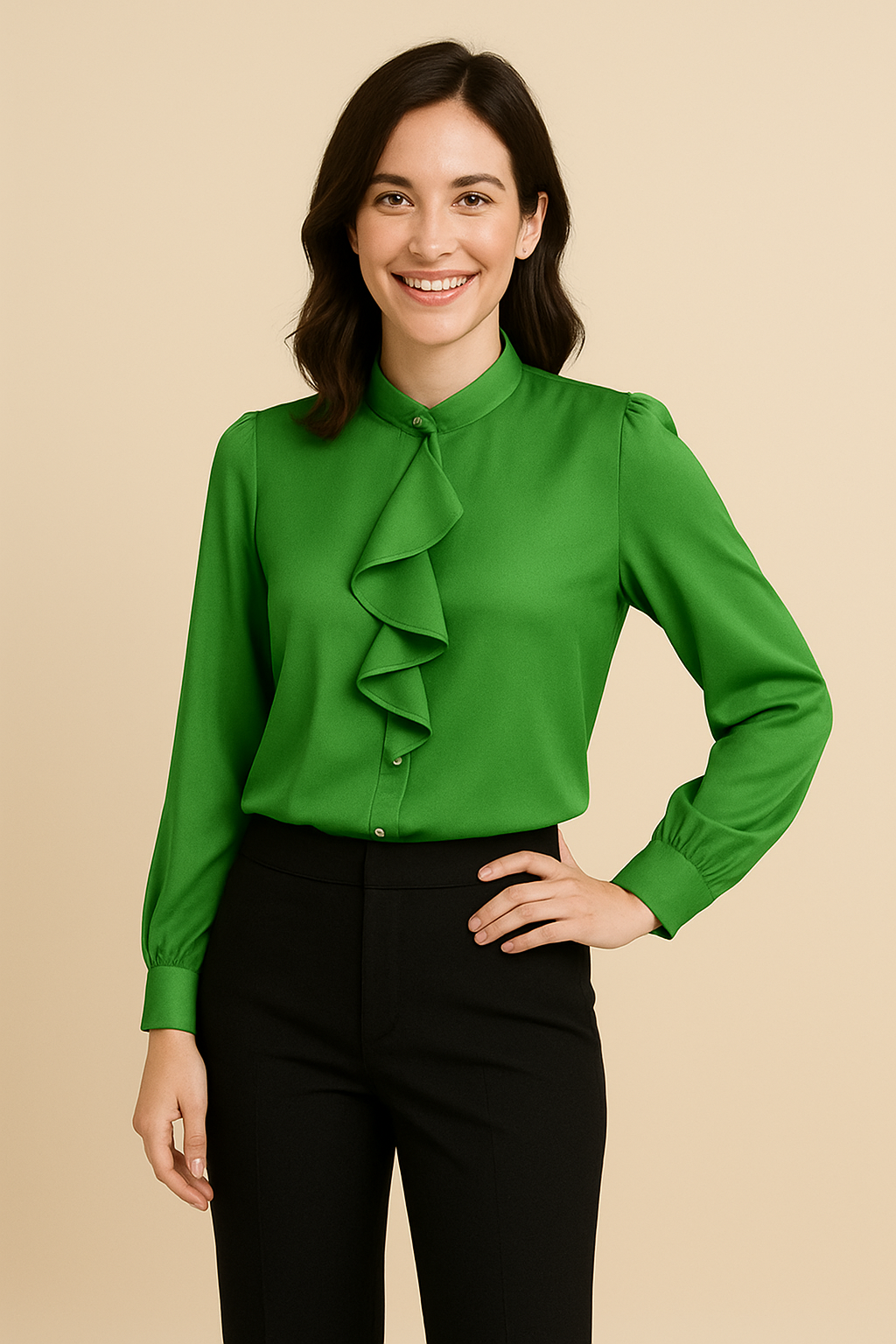 HERBERGER | Damen Ruffle Bluse leicht und feminin für Büro & Freizeit