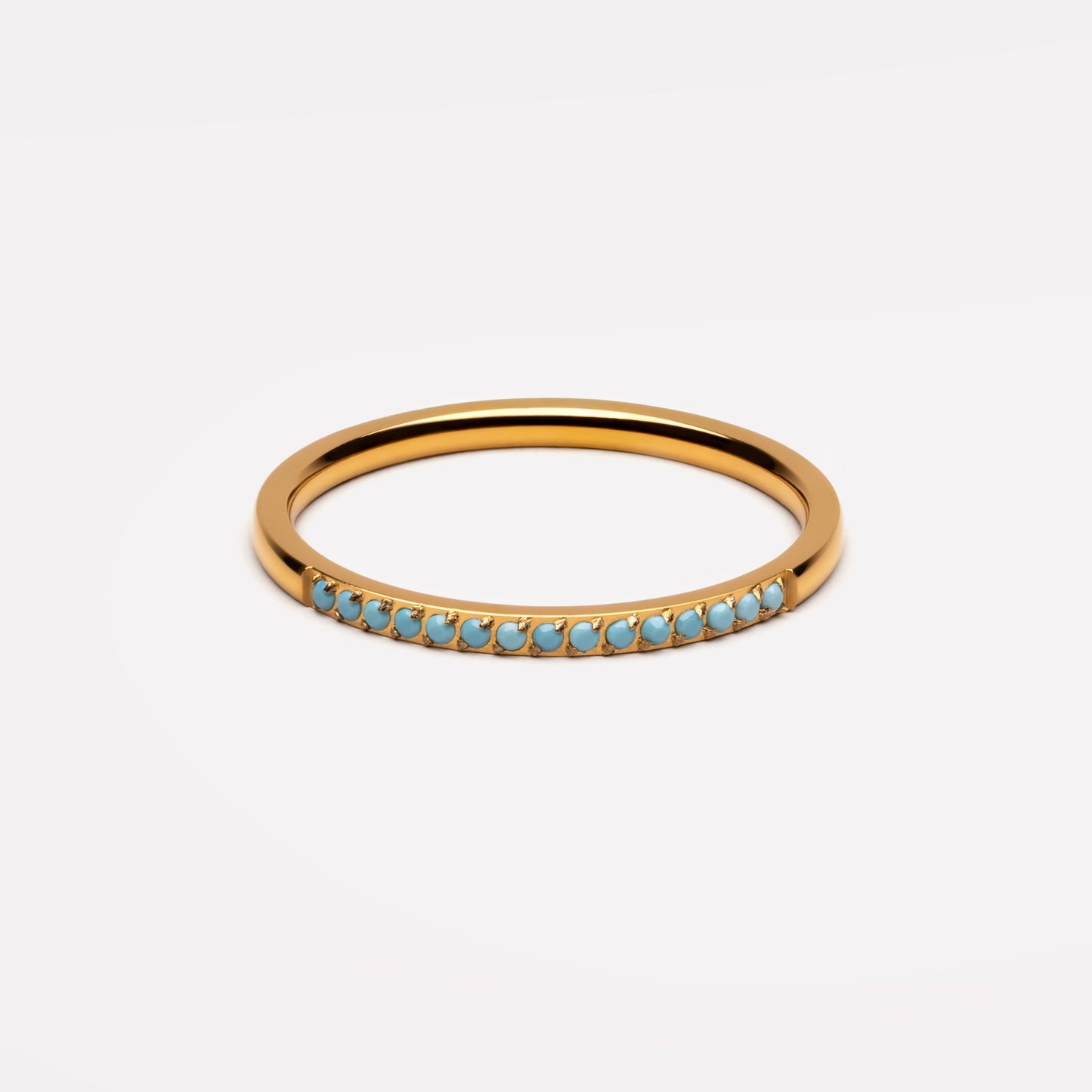 Damen Ring Türkis Gold schmal wasserfest hypoallergen
