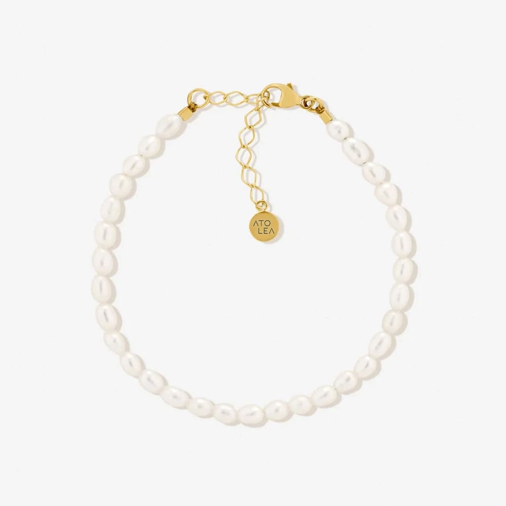 Damen Perlenarmband gold Süßwasserperlen Edelstahl wasserfest
