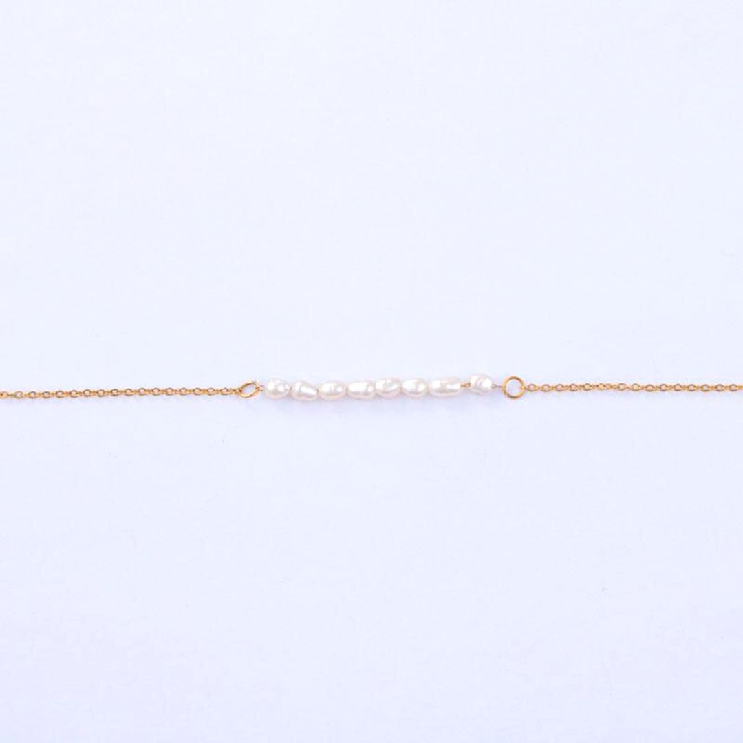 Damen Perlenarmband Süßwasserperlen gold Edelstahl wasserfest