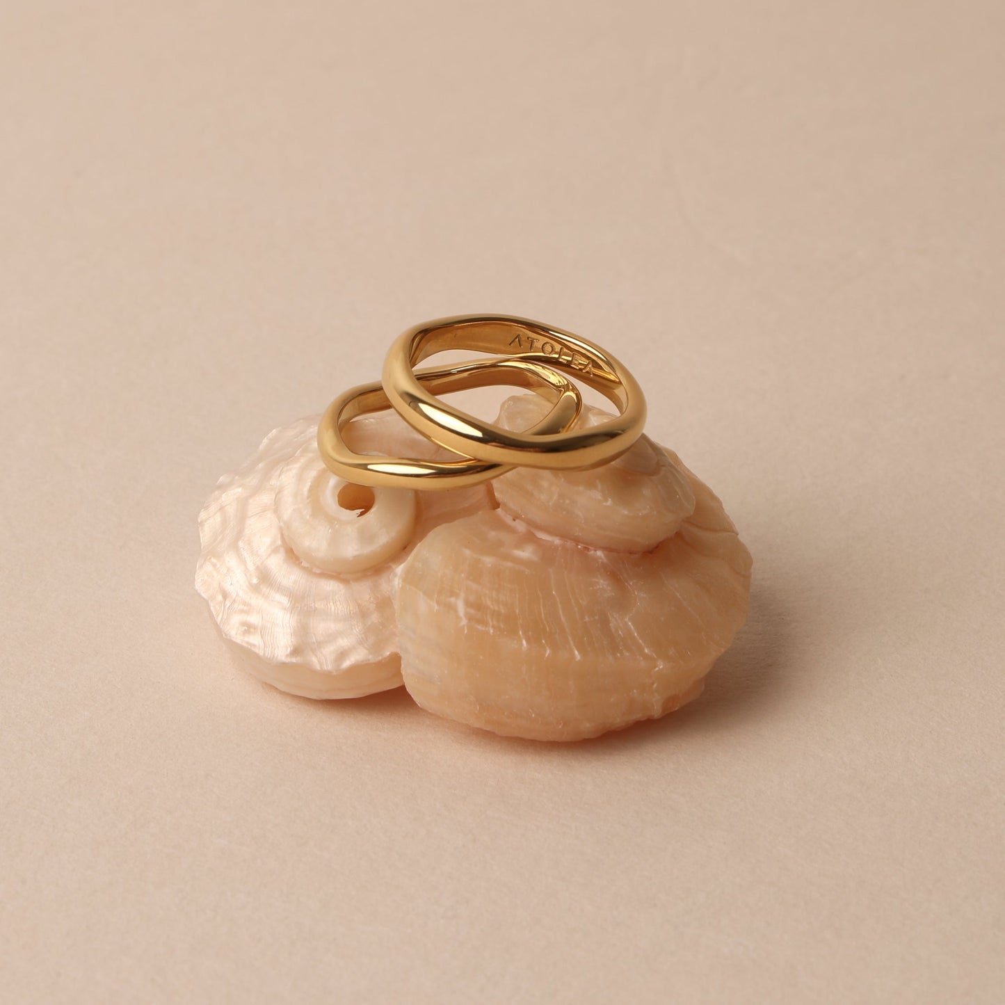 Damen Ring Set gold wasserfest stapelbar 2-teilig hypoallergen
