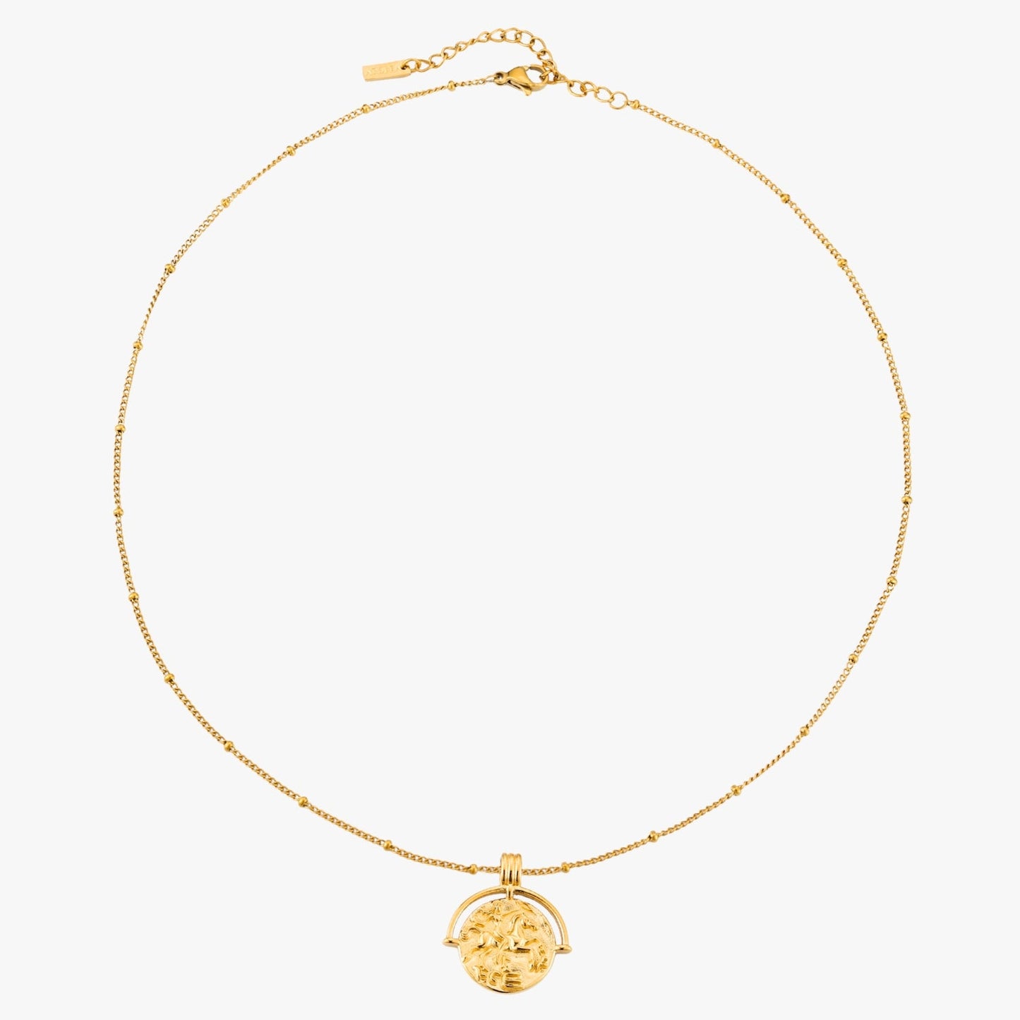 Damen Göttinnen Kette Gold mit Athena Anhänger wasserfest Edelstahl