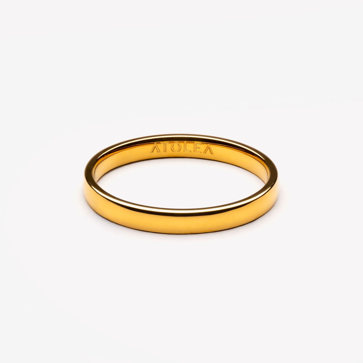 Damen Ring Gold Schmal Minimalistisch Wasserfest Alltag Stapelring Hypoallergen Glänzend
