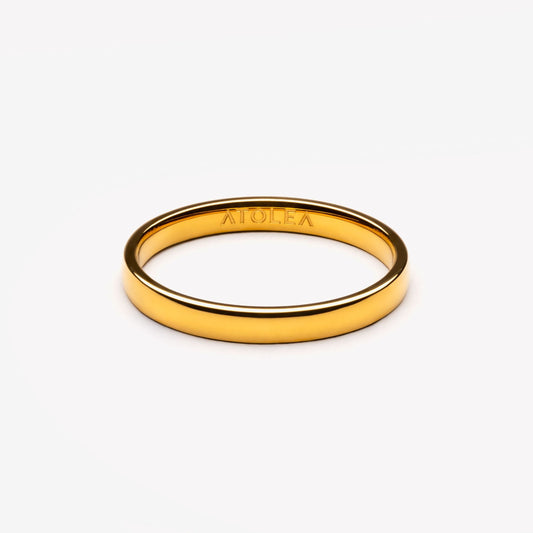 Damen Ring Gold Schmal Minimalistisch Wasserfest Alltag Stapelring Hypoallergen Glänzend