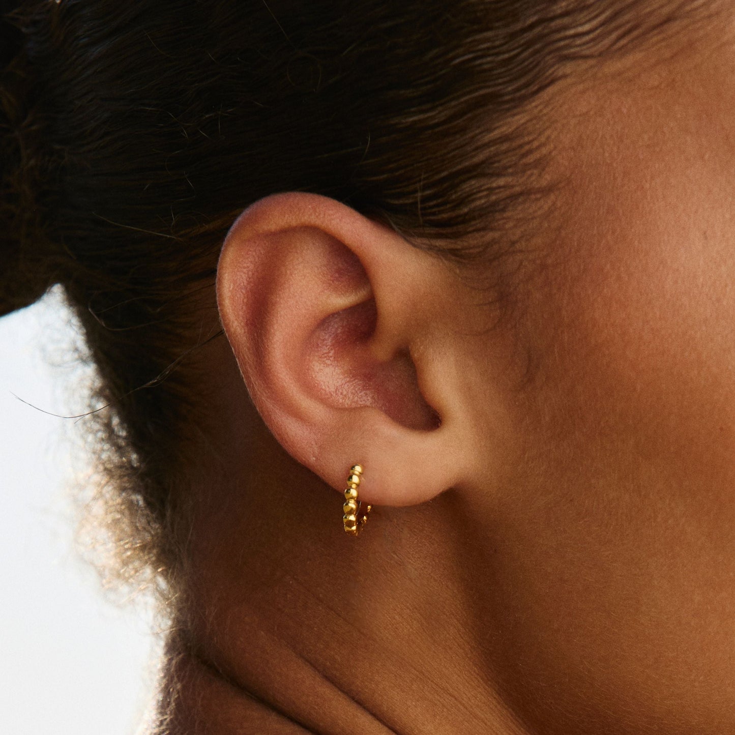 Damen Creolen Gold Perlen-Design wasserfest hypoallergen Edelstahl 9 mm
