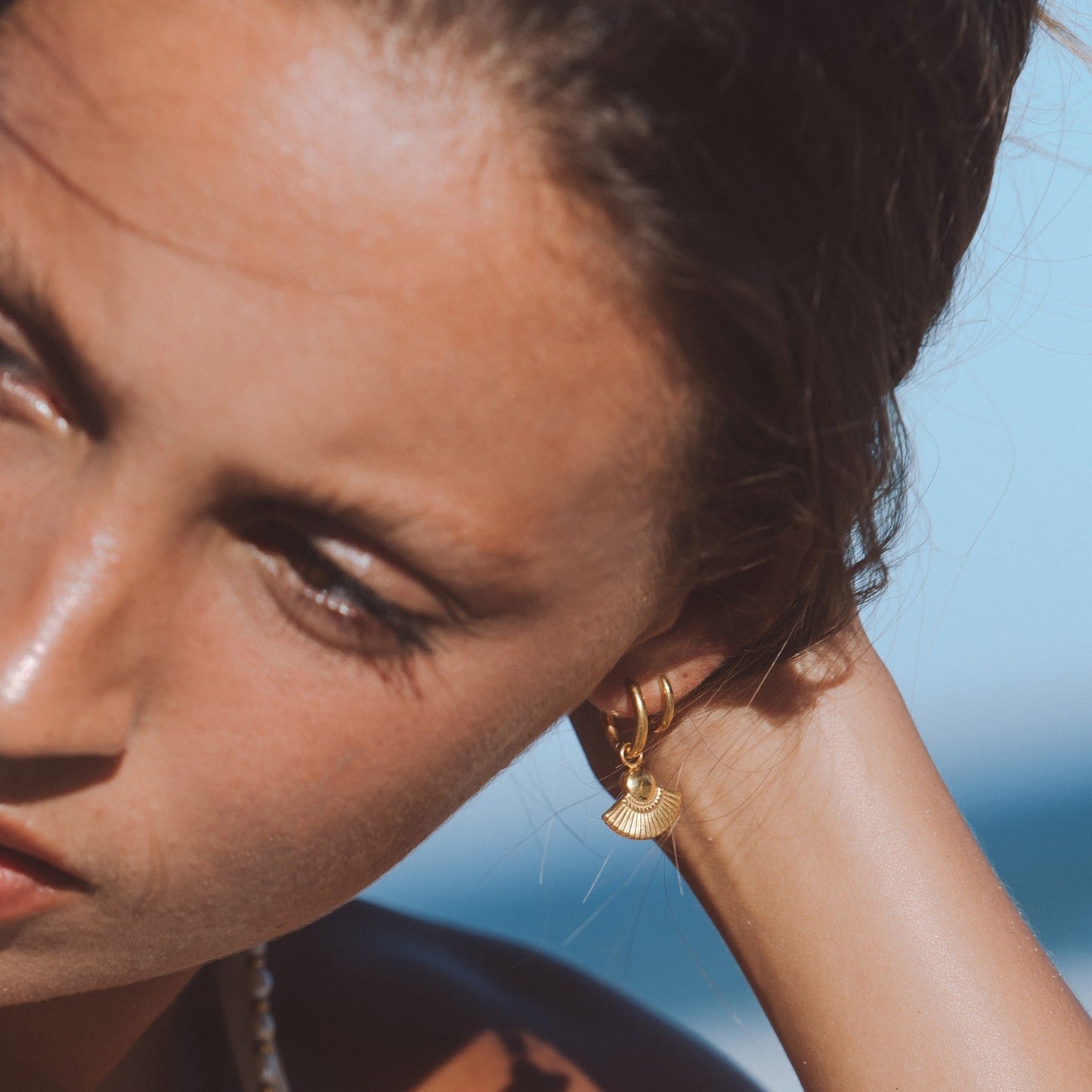Damen Creolen Gold Boho wasserdicht hypoallergen leicht