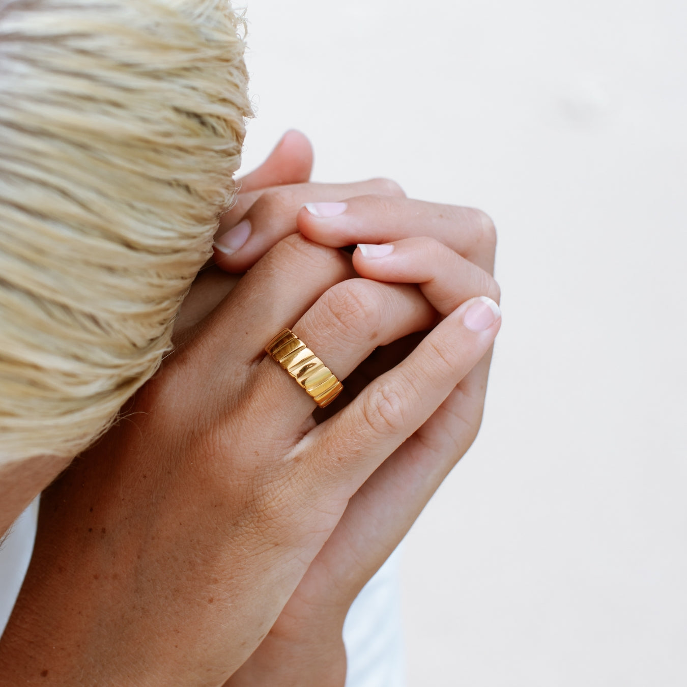 Damen Ring Gold bold wasserfest hypoallergen stapelbar