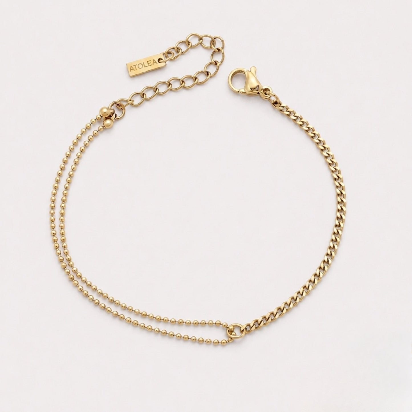 Damen Armband Gold doppellagig verstellbar wasserfest hypoallergen Edelstahl