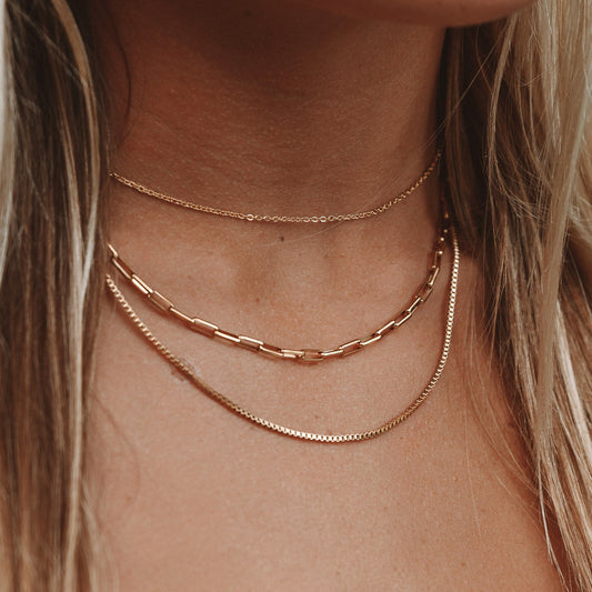 Damen Layering Halskette Gold mehrreihig verstellbar wasserdicht hypoallergen
