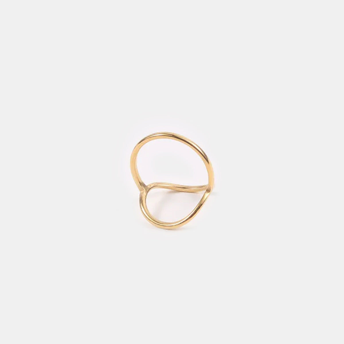 Damen Ring gold oval minimalistisch wasserfest hypoallergen