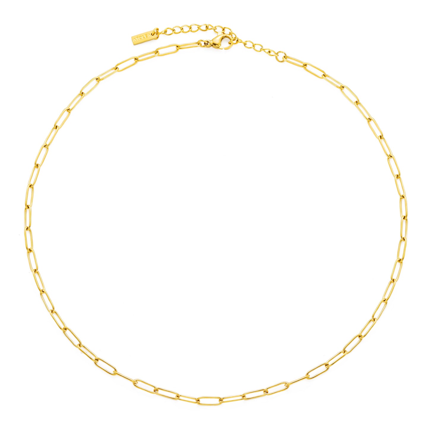 Damen Paperclip Choker Halskette Gold Gliederkette wasserdicht hypoallergen