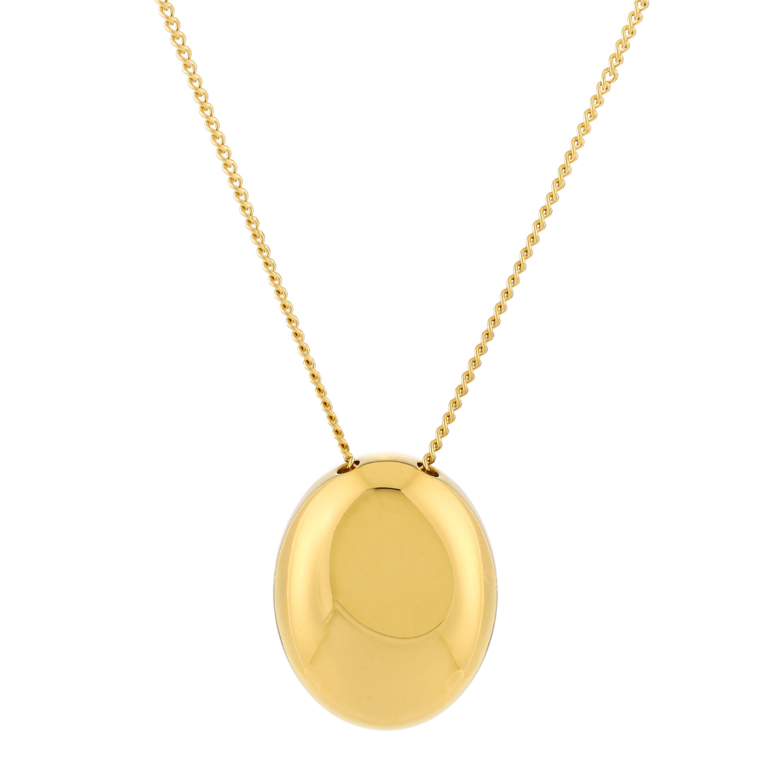 Damen Halskette Gold mit Pebble Anhänger wasserfest Edelstahl verstellbar