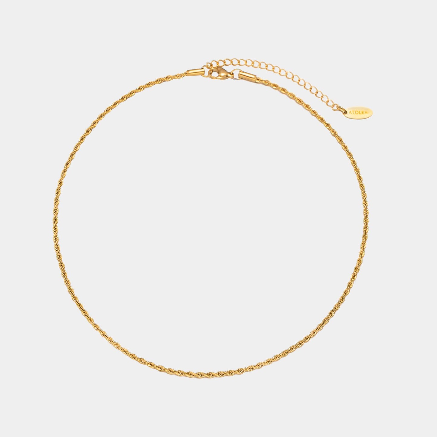 Damen Rope Chain Halskette Gold wasserfest hypoallergen 2 mm Kette