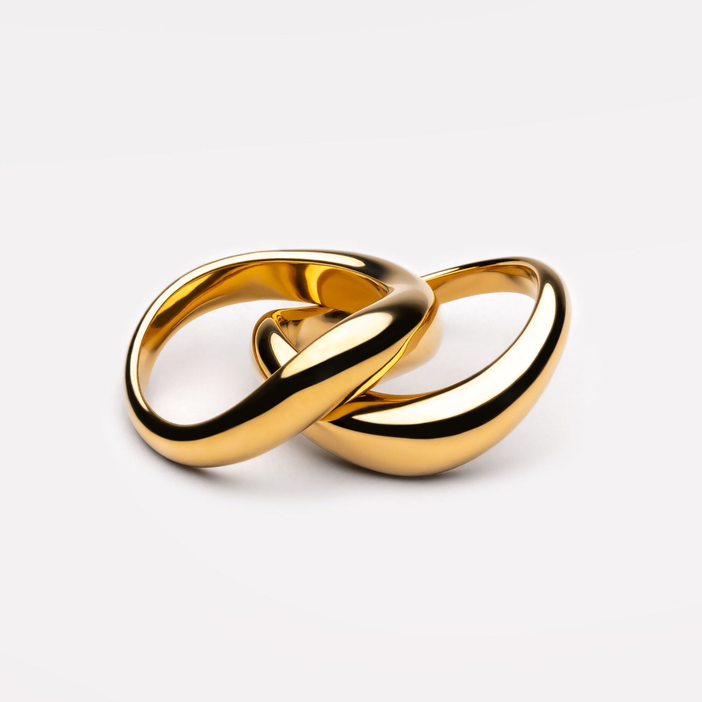 Damen Ring Set Gold stapelbar wasserdicht hypoallergen 2-teilig
