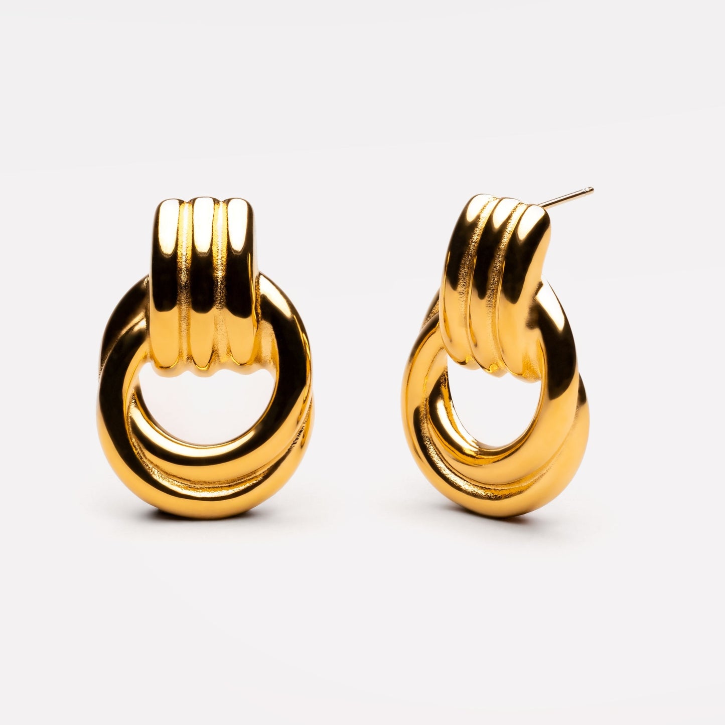 Damen Creolen Gold chunky skulptural wasserdicht hypoallergen