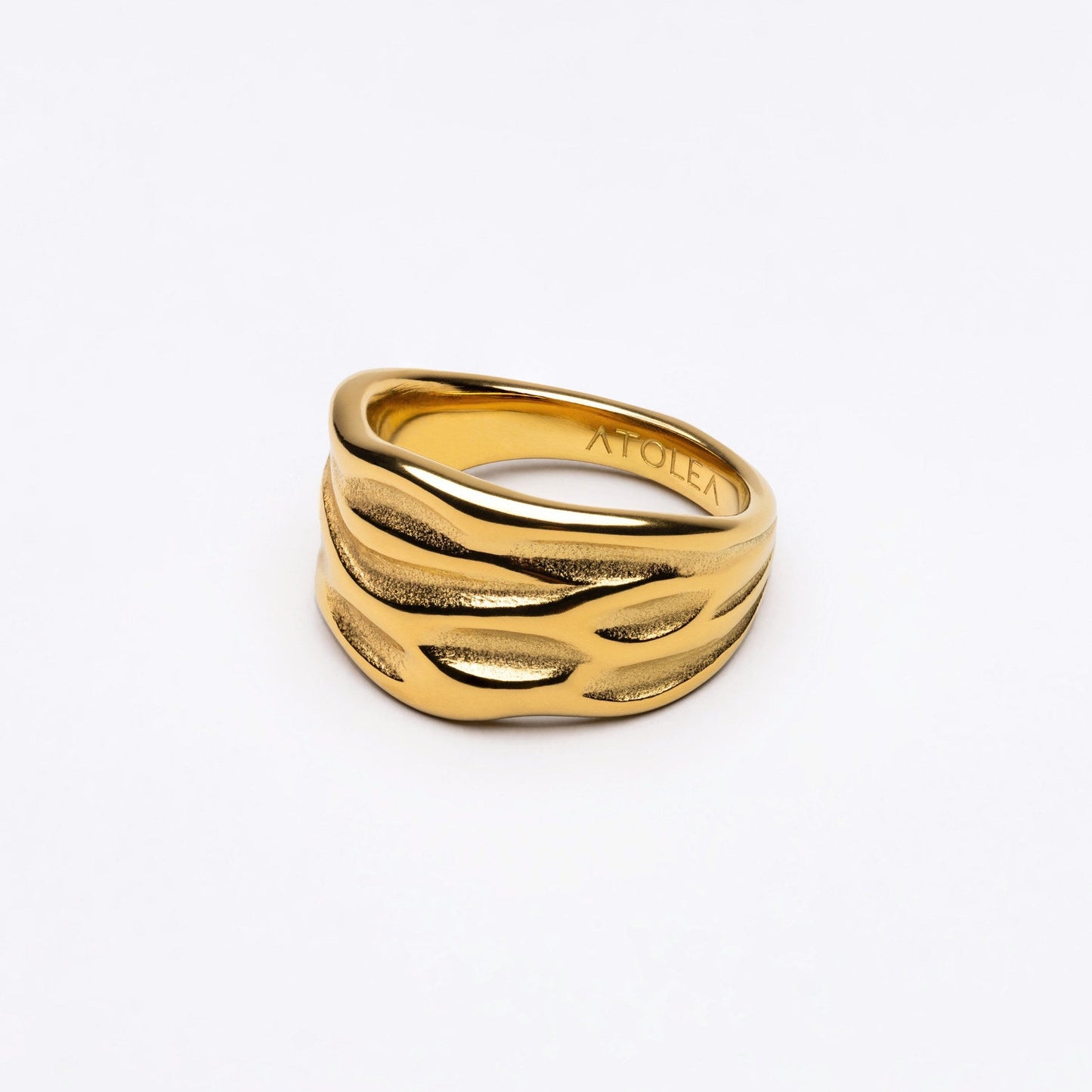 Damen Statement Ring Gold Asymmetrisch Wasserfest