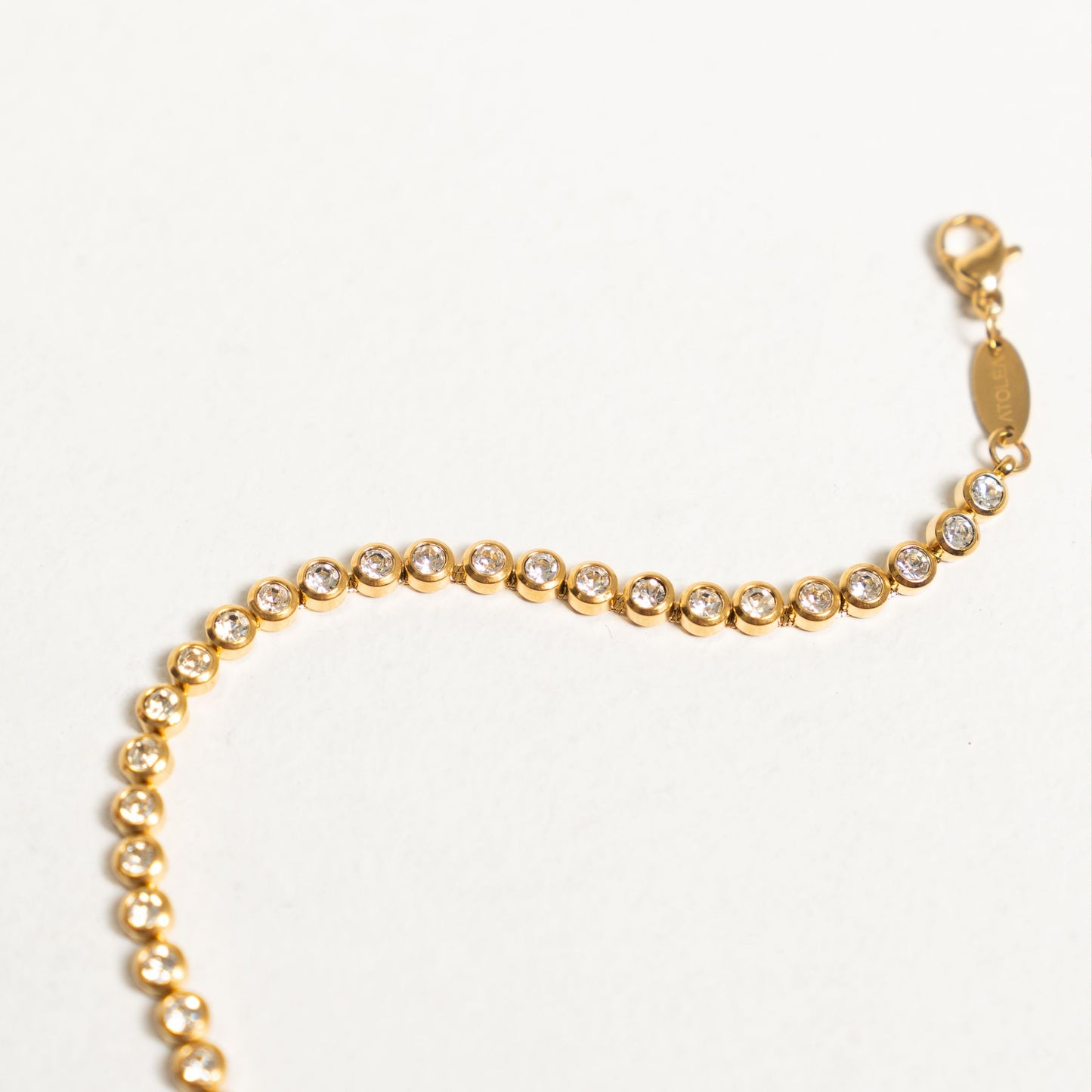 Damen Armband Gold mit Zirkonsteinen verstellbar wasserfest hypoallergen Edelstahl
