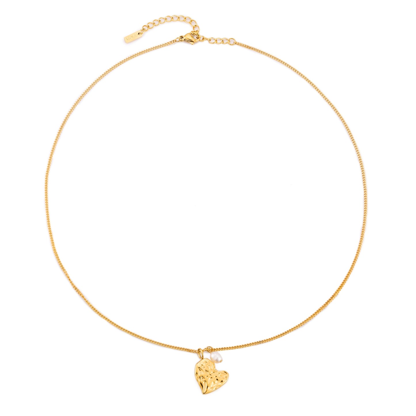 Damen Herz Halskette Gold mit Süßwasserperle wasserfest