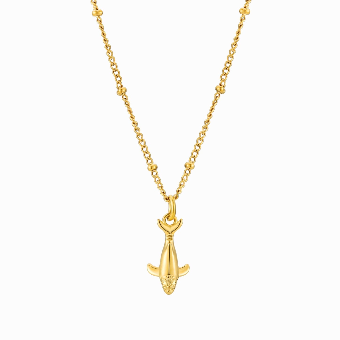 Damen Wal Kette Gold mit Anhänger wasserfest Edelstahl