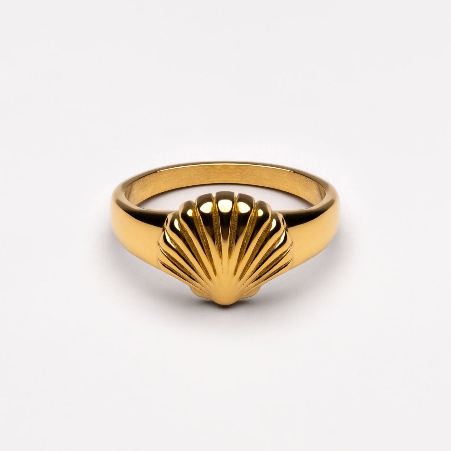 Damen Ring Gold Muschel wasserfest hypoallergen