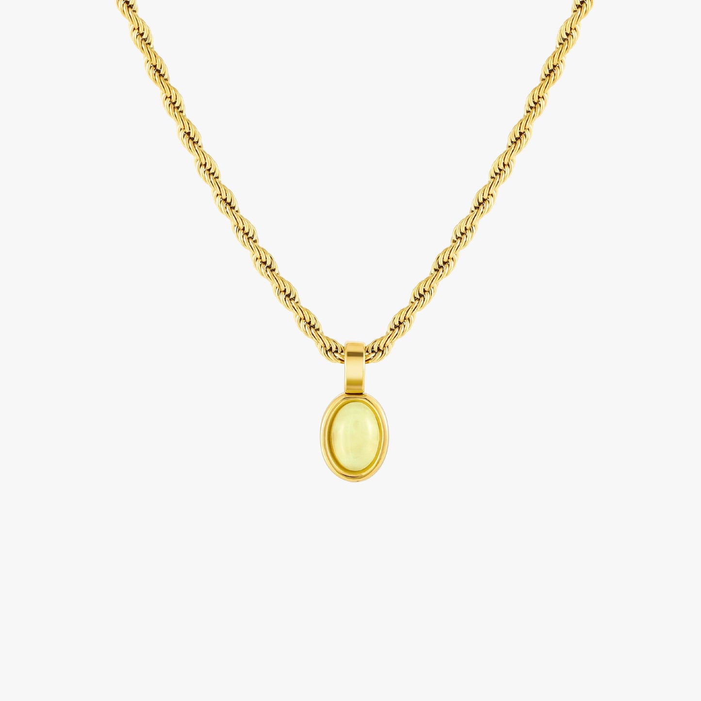 Damen Halskette Gold Aventurin Anhänger grün wasserdicht hypoallergen
