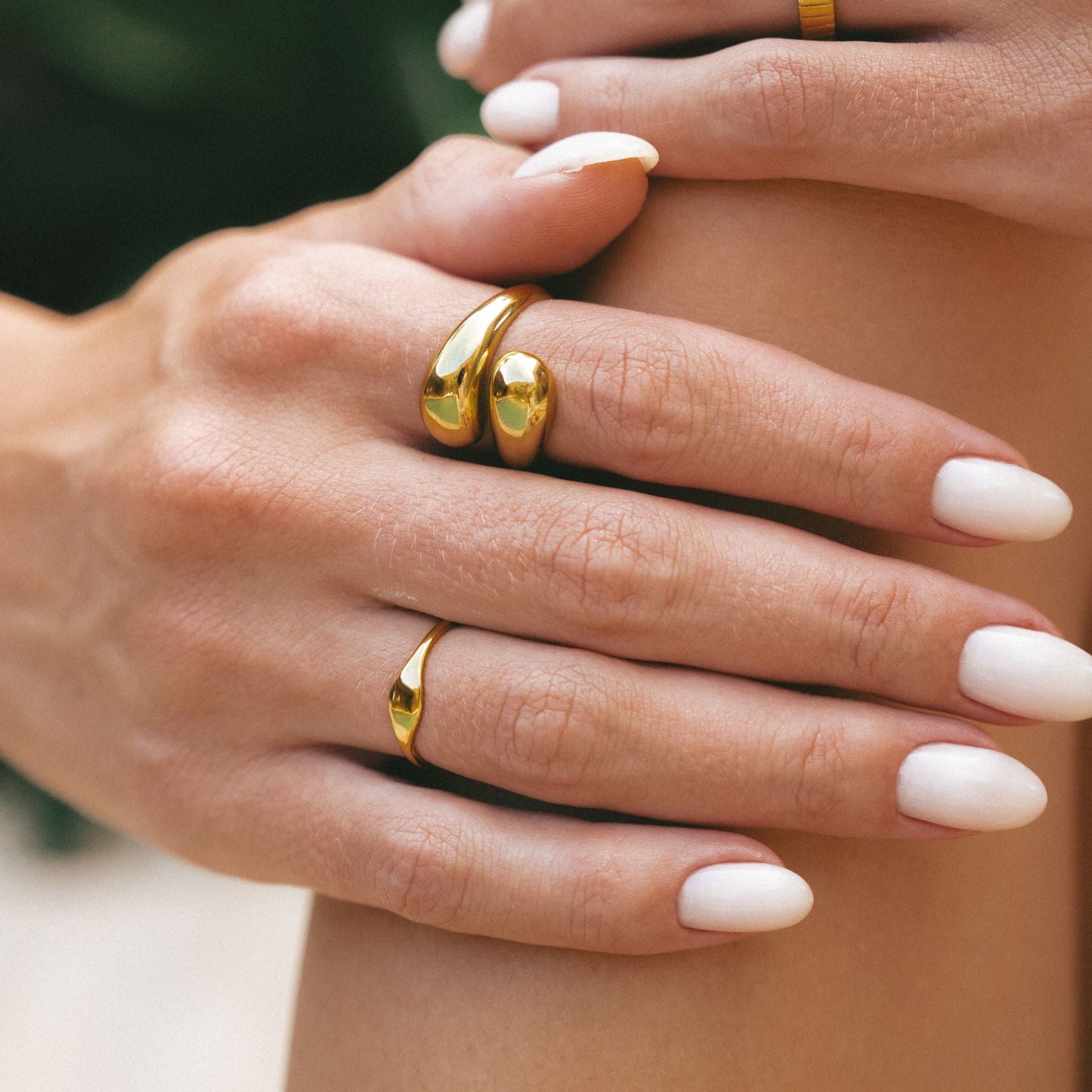 Damen Ring Gold Double Twist wasserfest hypoallergen