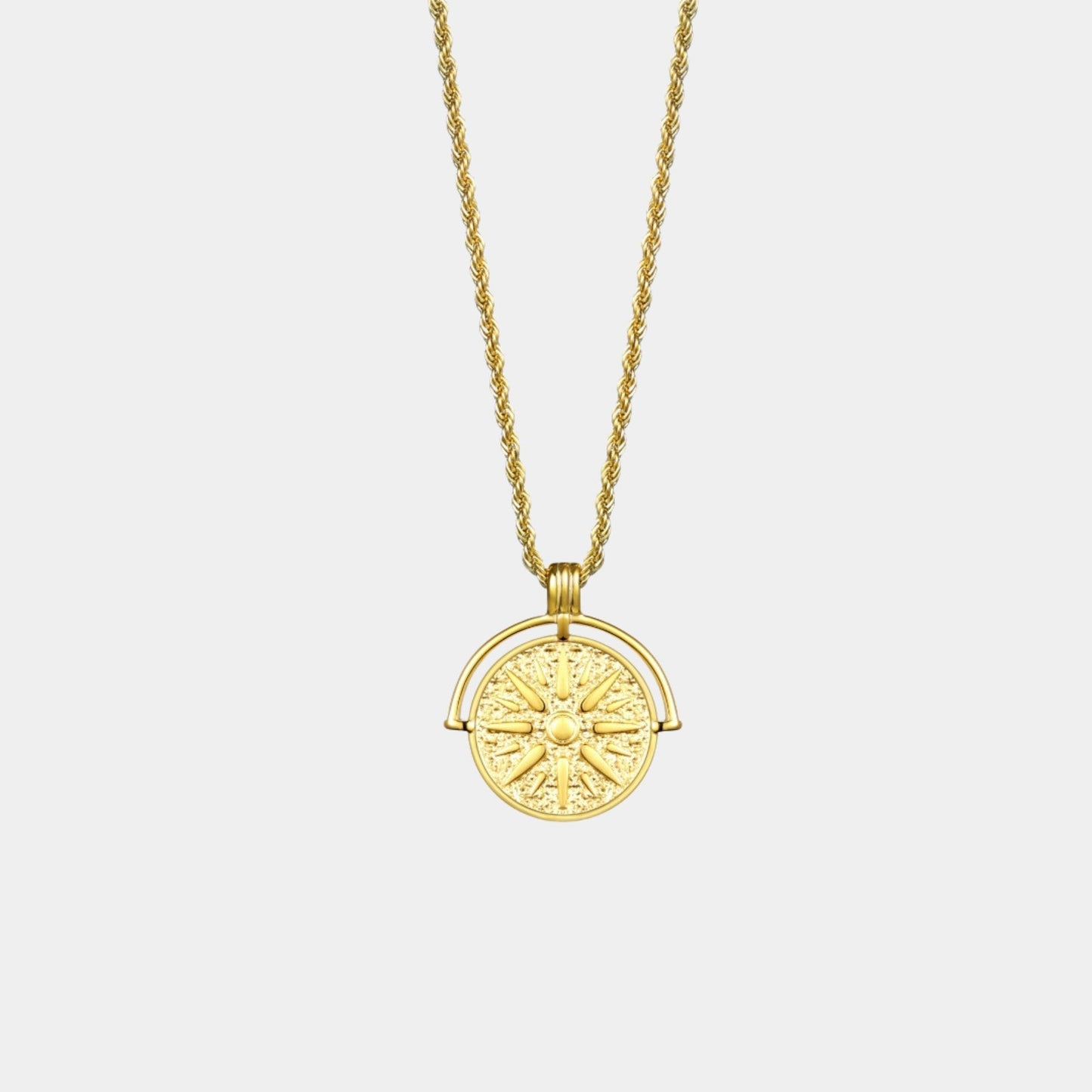 Damen Sonnen Halskette Gold Rope Chain wasserfest hypoallergen Anhänger